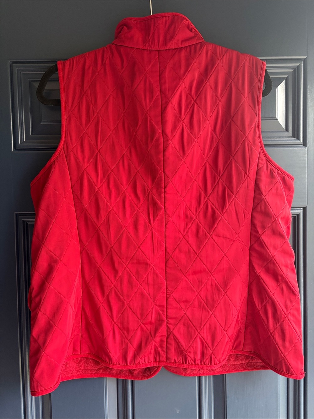 Talbots Bright Red Quilted Button-Front Vest - Picture 5 of 5